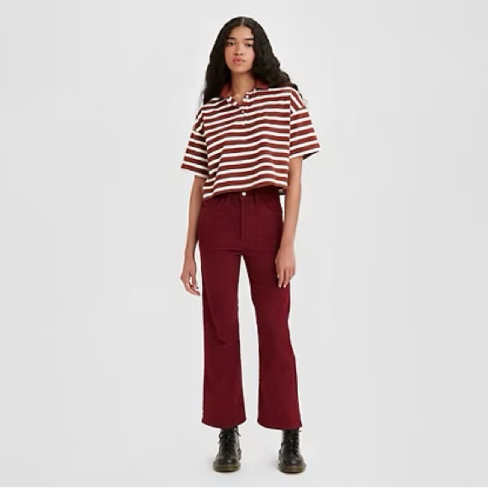 LEVI’S | NWT Women’s Ribcage Corduroy Bootcut Pants Tawny Port Red Maroon
